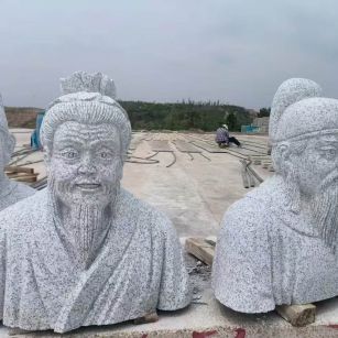 陇南 白麻花岗岩石材人物立体雕刻