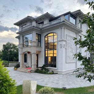 陇南 白麻花岗岩私人别墅干挂石材豪华定制