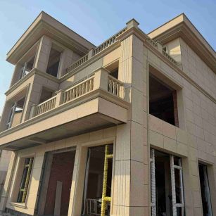 陇南 黄金麻花岗岩石材荔枝面外墙干挂效果展示