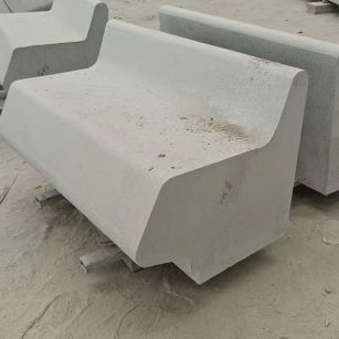 陇南 芝麻白花岗岩异形坐凳，石凳