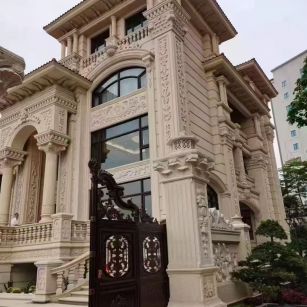 陇南 黄金麻花岗岩别墅外墙干挂效果展示