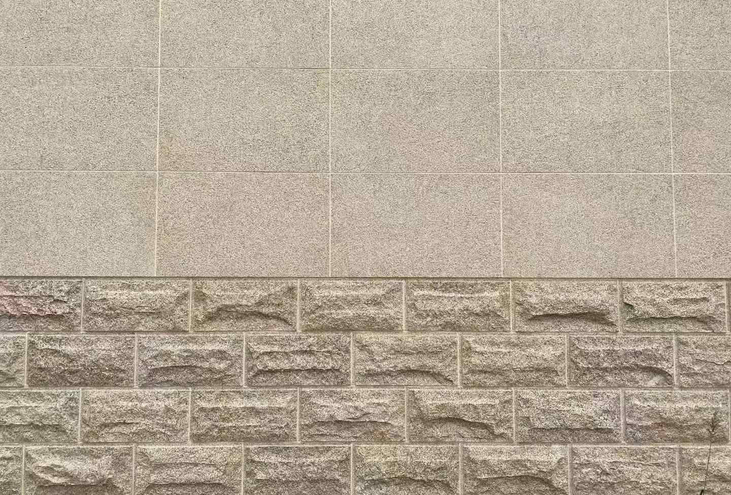 陇南 黄金麻自然面蘑菇石配荔枝面干挂