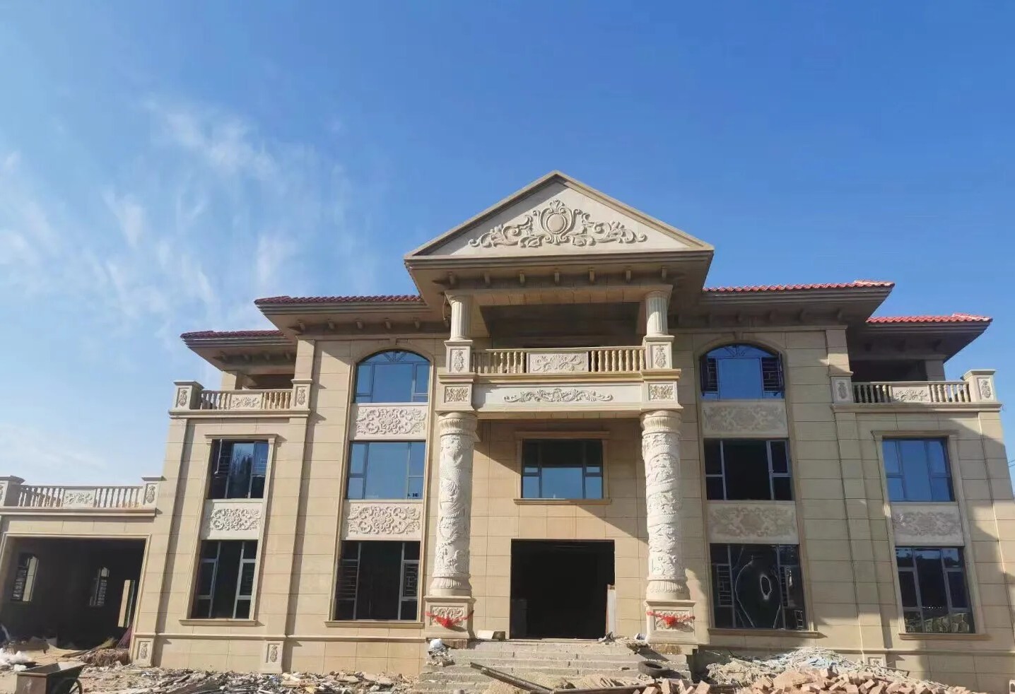 陇南 黄金麻花岗岩别墅外墙干挂