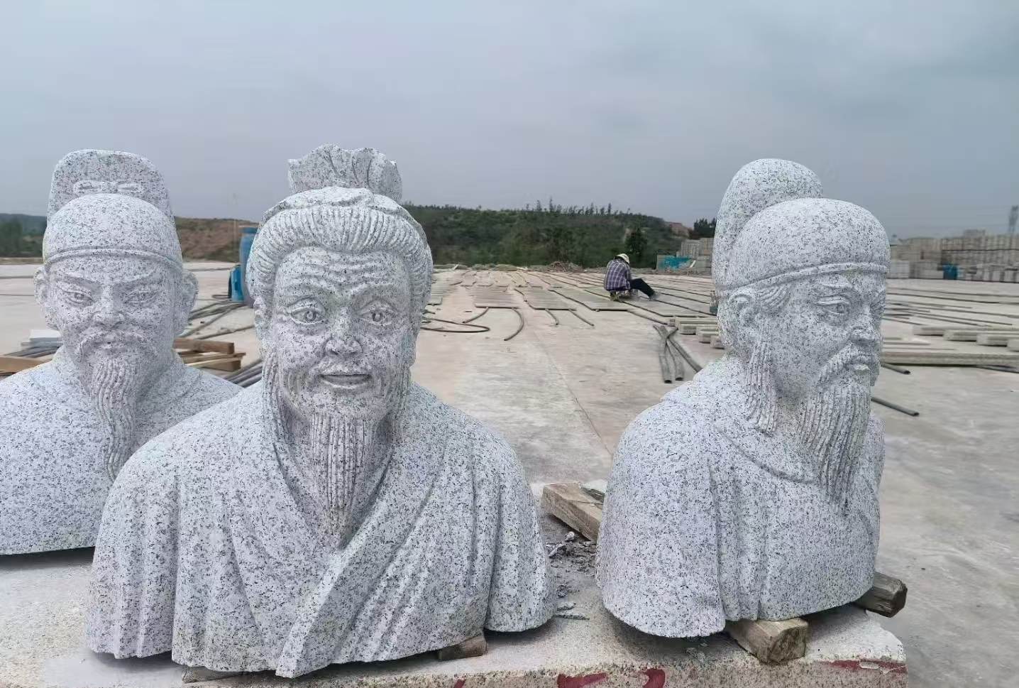 陇南 白麻花岗岩石材人物立体雕刻