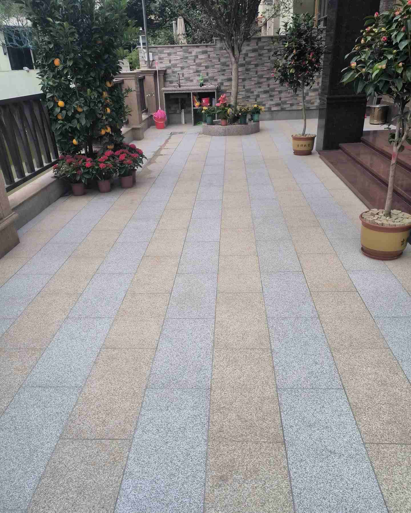 陇南 黄金麻白麻荔枝面庭院铺装展示